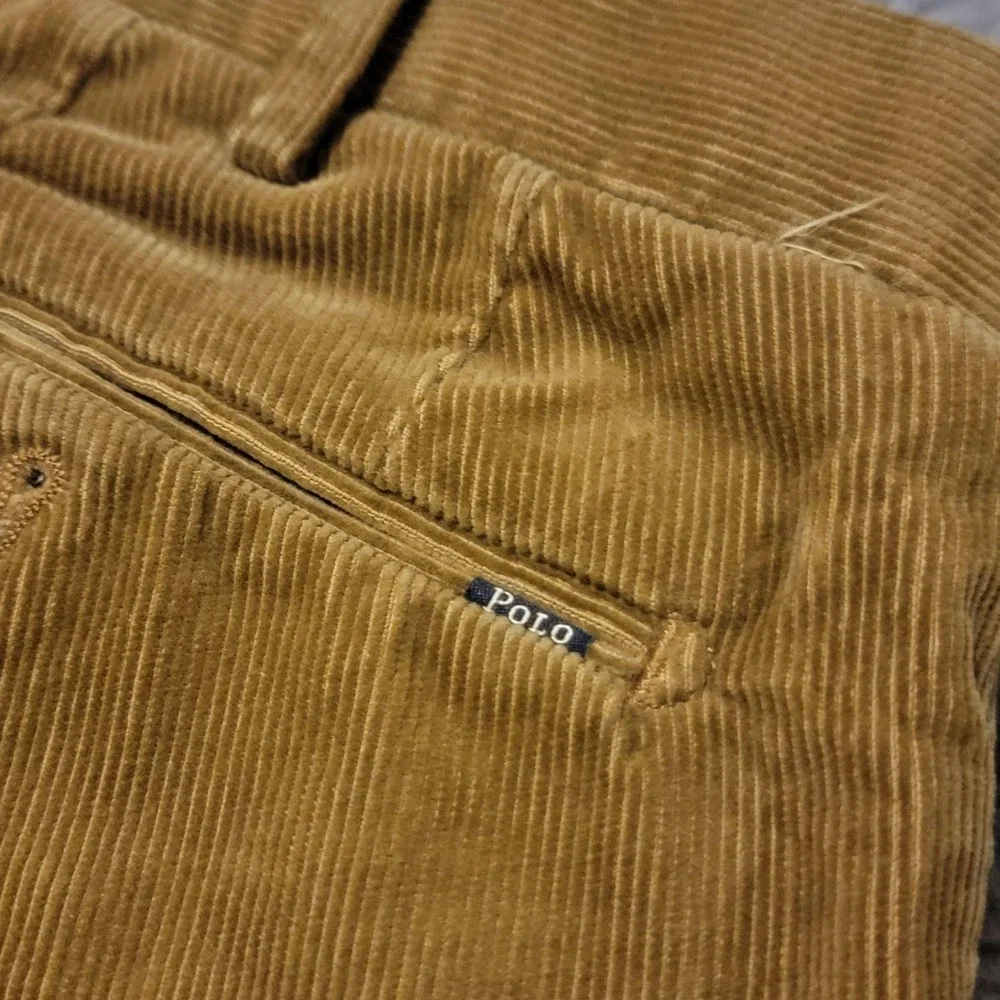 Polo Ralph Lauren Pants Mens 38x29 (Fit 36x28) Brown Corduroy Slim Stretch Chino